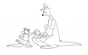 Free Printable Easter Kango and Roo Coloring Page