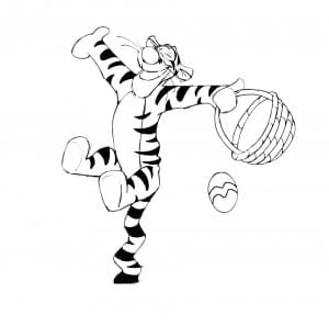 Free Easter Tigger Coloring Page