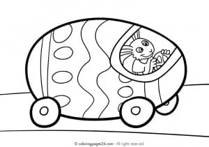 free printable easter egg car coloring page