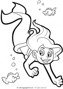 free printable mermaid coloring page, sheet