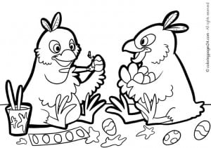 free printable easter eggs and chicks coloring page, sheet