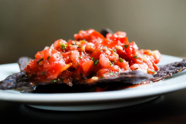 Tomato Cilantro Salsa on chips