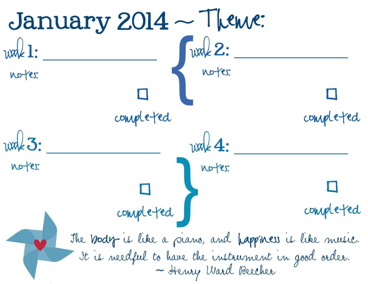 Non-Resolutions: January’s theme & printables for you!