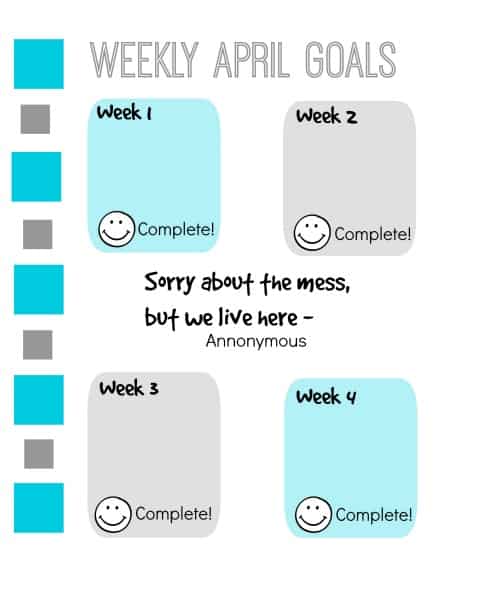 Blank April Goals Printable