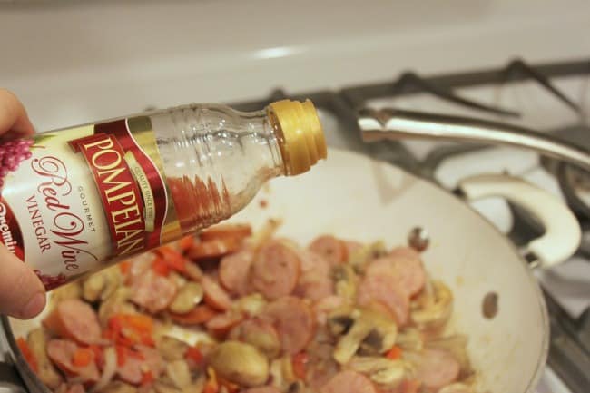 Red Wine Vinegar in Skillet