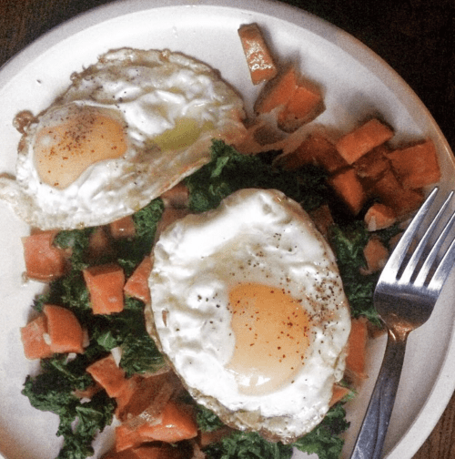 Kale and Sweet Potato Hash