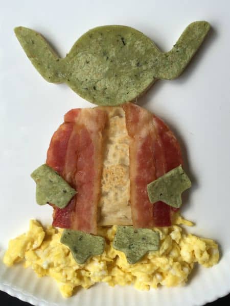 Yoda bacon & eggs breakfast idea