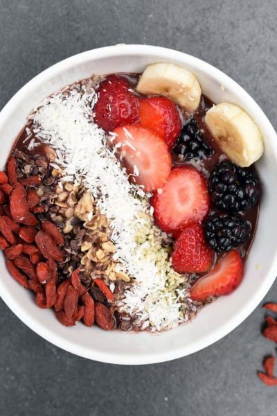 fruit and nuts in oatmeal