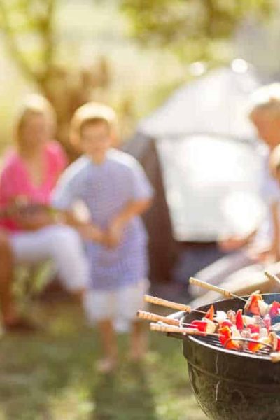 Family Grilling on Camping Trip