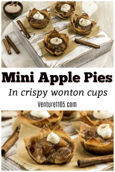 Mini Apple Pies in Crispy Wonton Cups