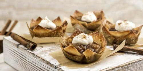 Mini Apple Pies in Wonton Cups