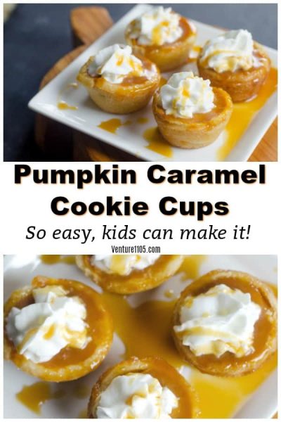 Pumpkin Caramel Cookie Cups - Easy Dessert Kids Can Make
