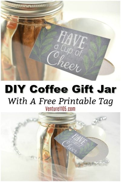 DIY Coffee Gift Jar Tutorial with Free Printable Gift Tag