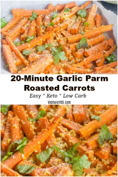 20-Minute Garlic Parmesan Roasted Carrots Keto Low Carb Side Dish
