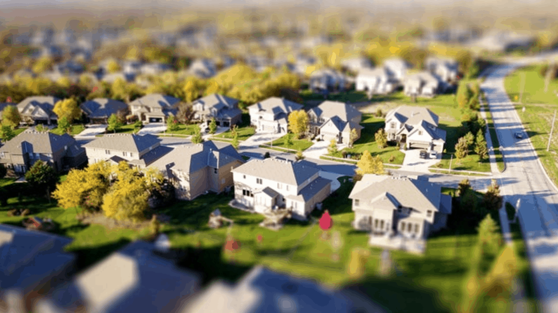 homes in a neighborhood