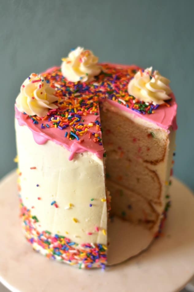 Homemade funfetti 3-layer cake 