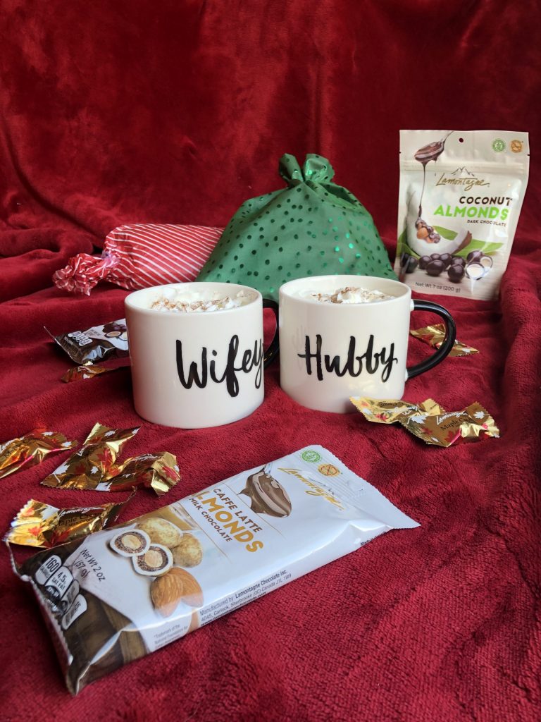 Lamontagne Chocolates with Hubby and Wifey coffee cups