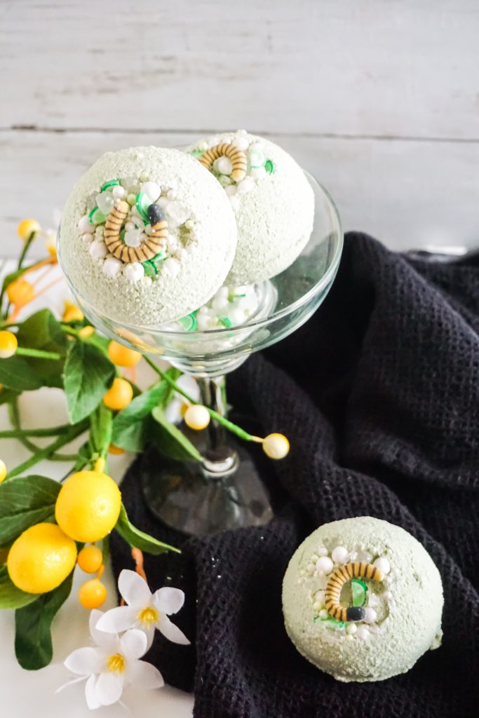 Margarita Bath Bombs in a margarita glass