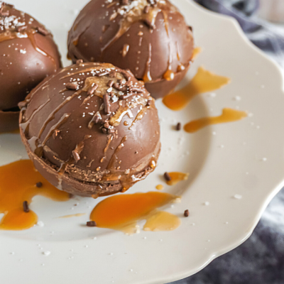 Salted Caramel Hot Cocoa Bombs