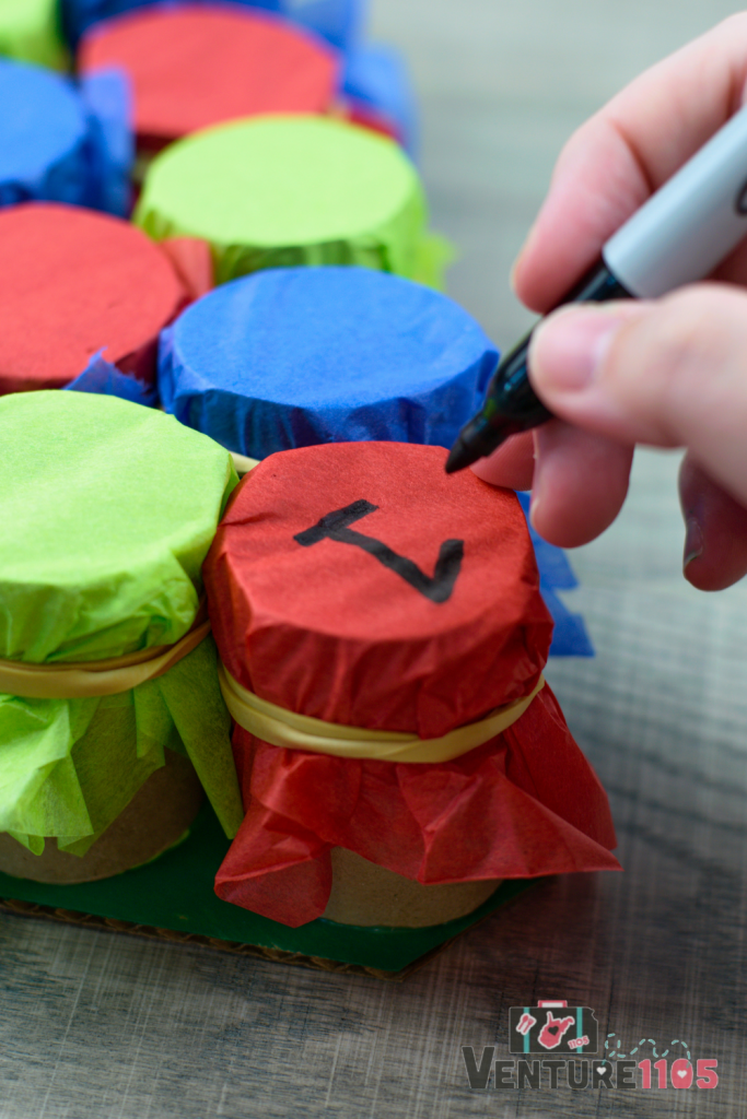 Writing the numbers on the advent calendar