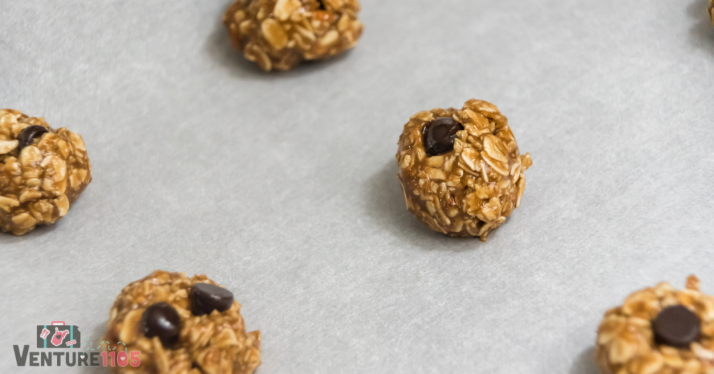 A close-up of peanut butter oatmeal cookies 