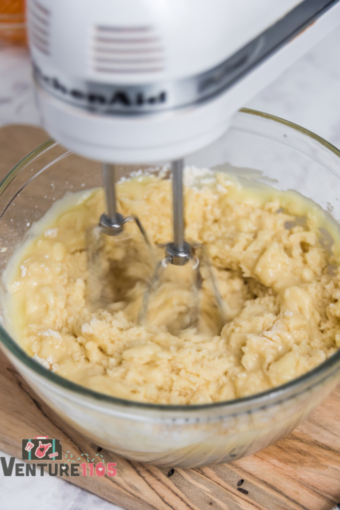 Mixing the cookie dough 