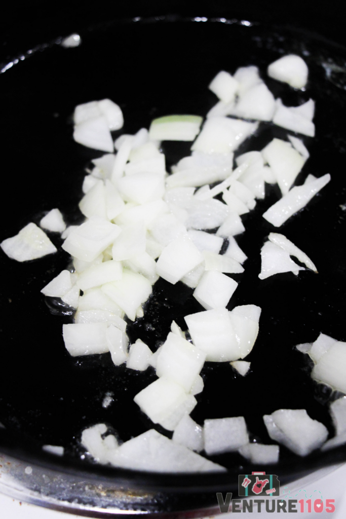 Sautéing garlic and onions 