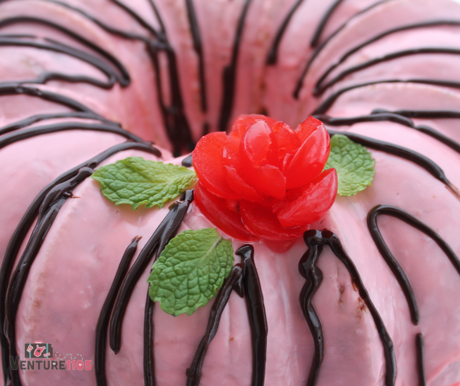 A close up of a cherry that is cut to look like a rose
