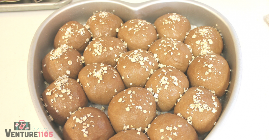 Sweet Rolls in a heart-shaped baking pan 