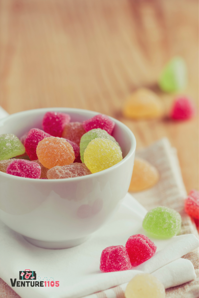 CBD Gummies in a white bowl