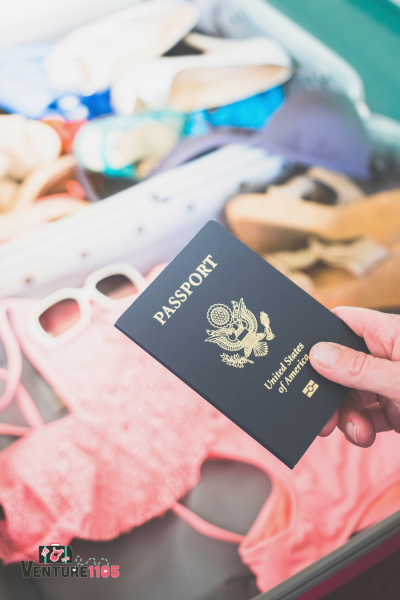 A Passport and a suitcase of clothes
