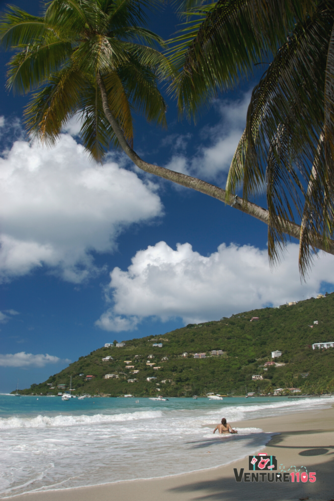 A view of the ocean from an island beach