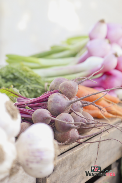Veggies on a wood table