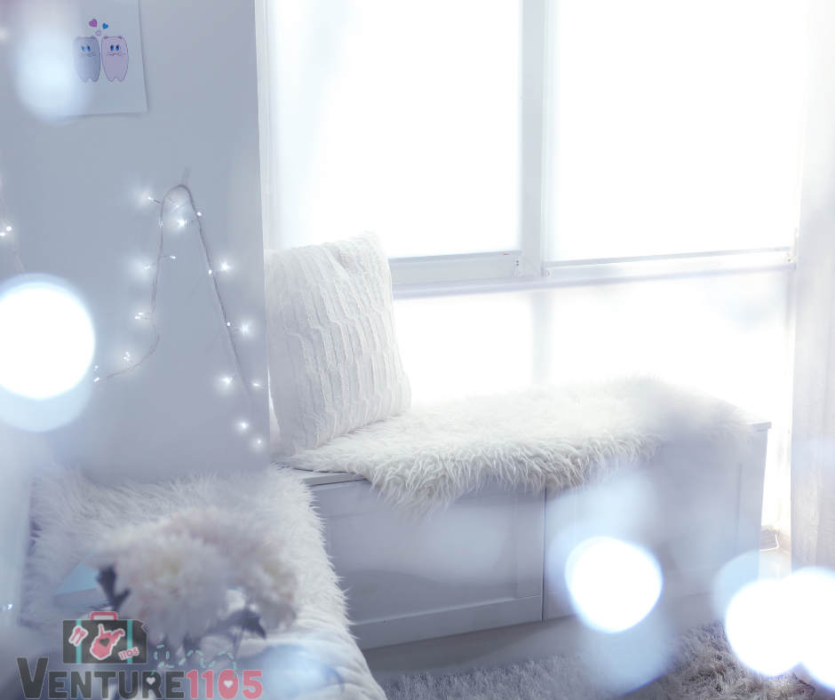 A bright bedroom in the winter