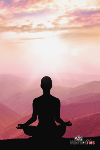 Meditating at sunset