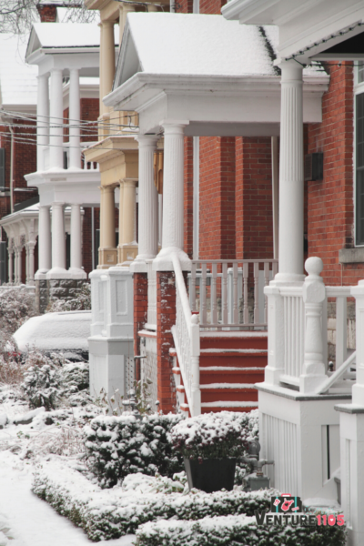 House porches in the winter