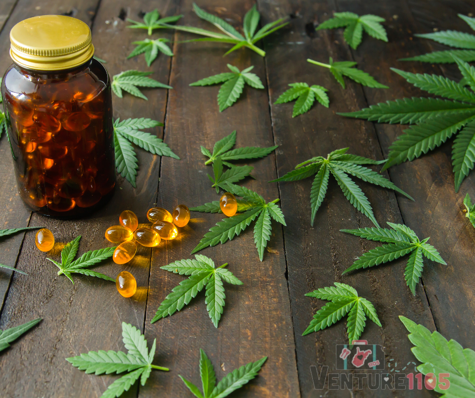 CBD Capsules in an amber jar
