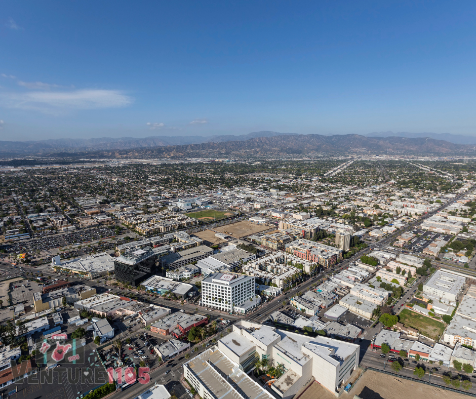 An Aerial view view of North Hollywood