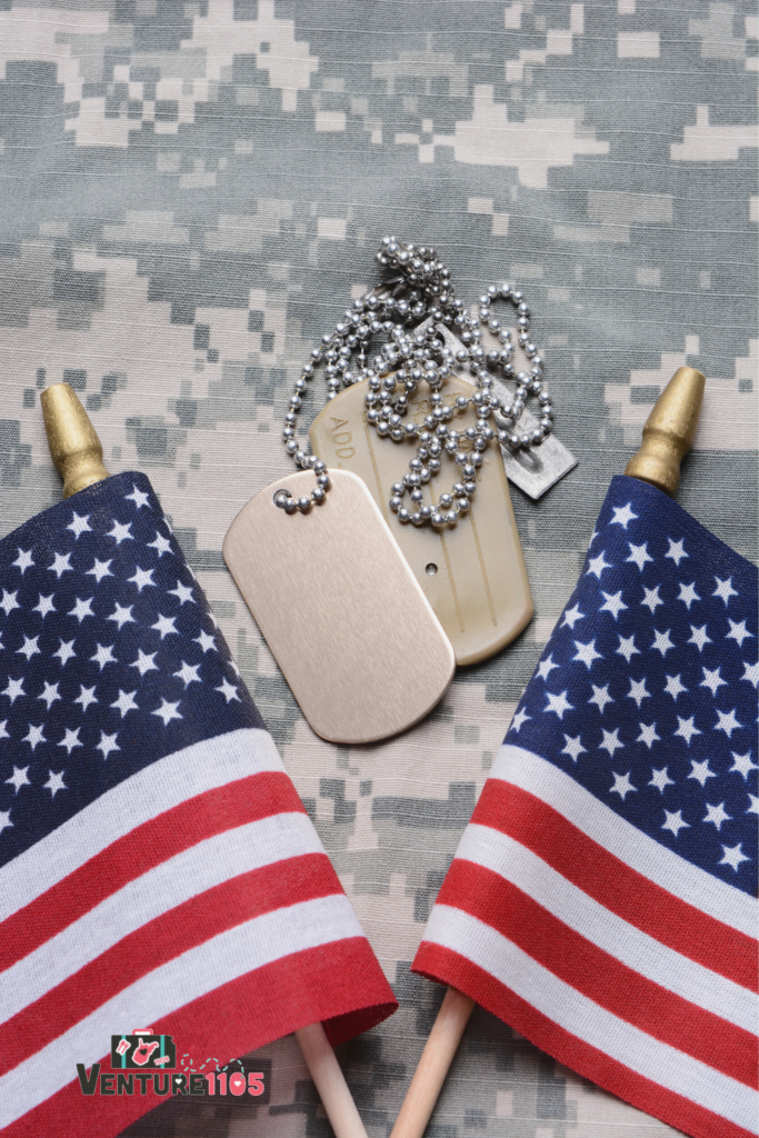 combat boots and dog tags