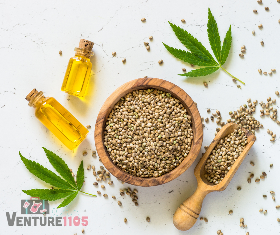 Cannabis seeds in a wooden bowl