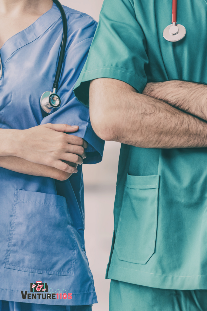 a nurse and a nurse practitioner 