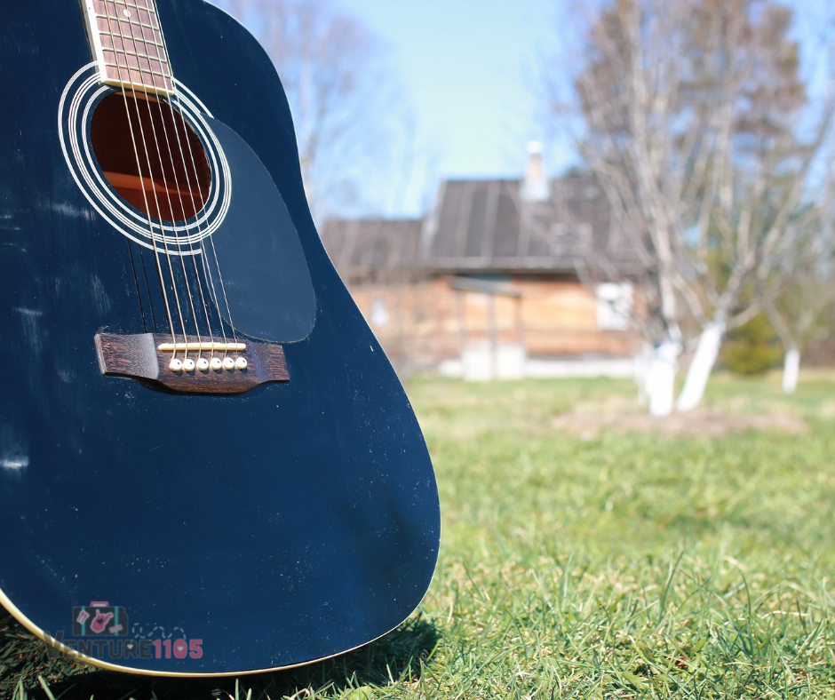 a guitar in the grass in nashville 