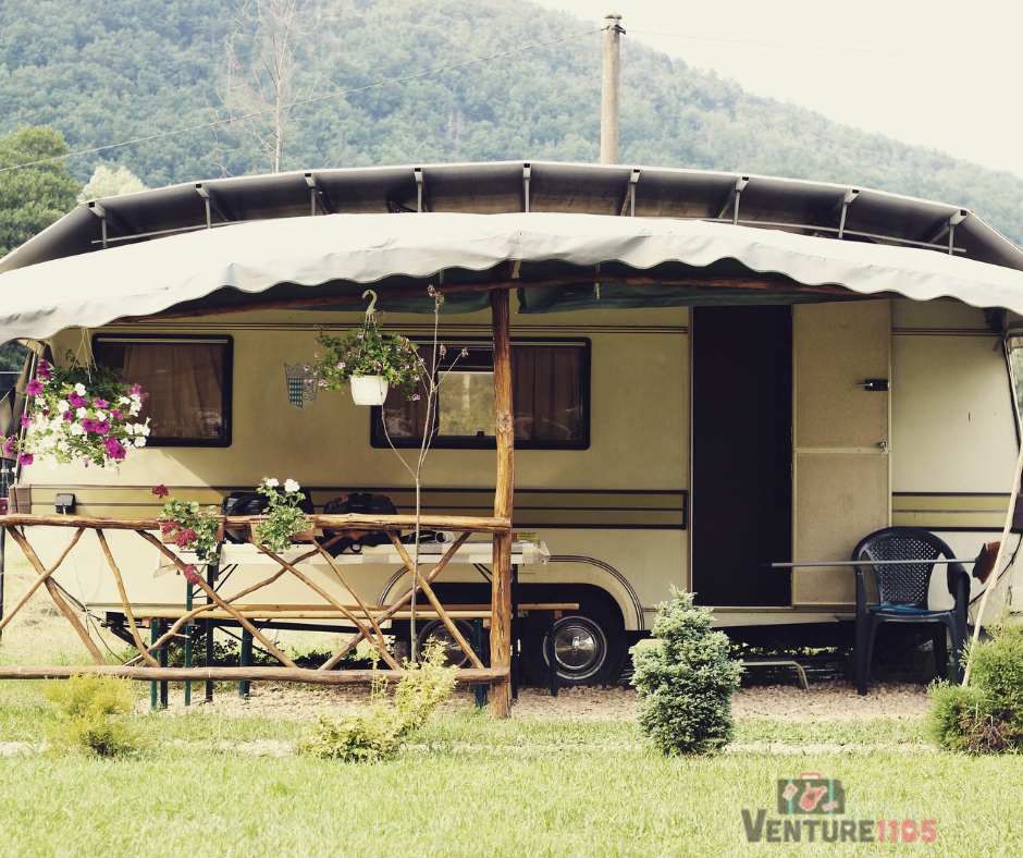 A Camper trailer in the mountains