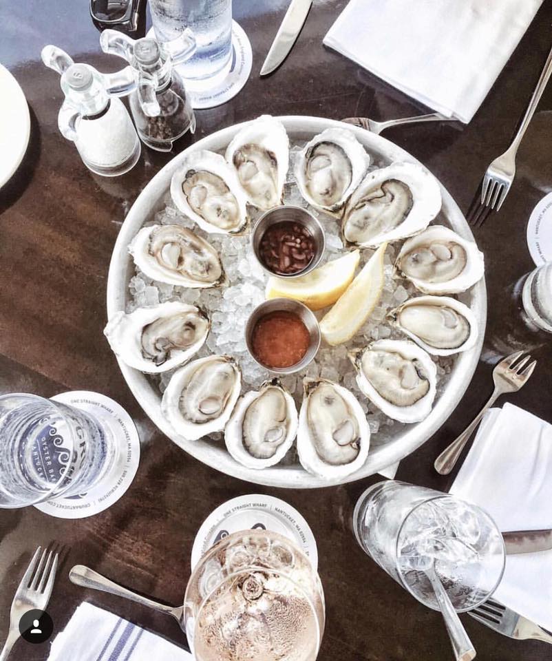 Oysters from CRU in Nantucket 