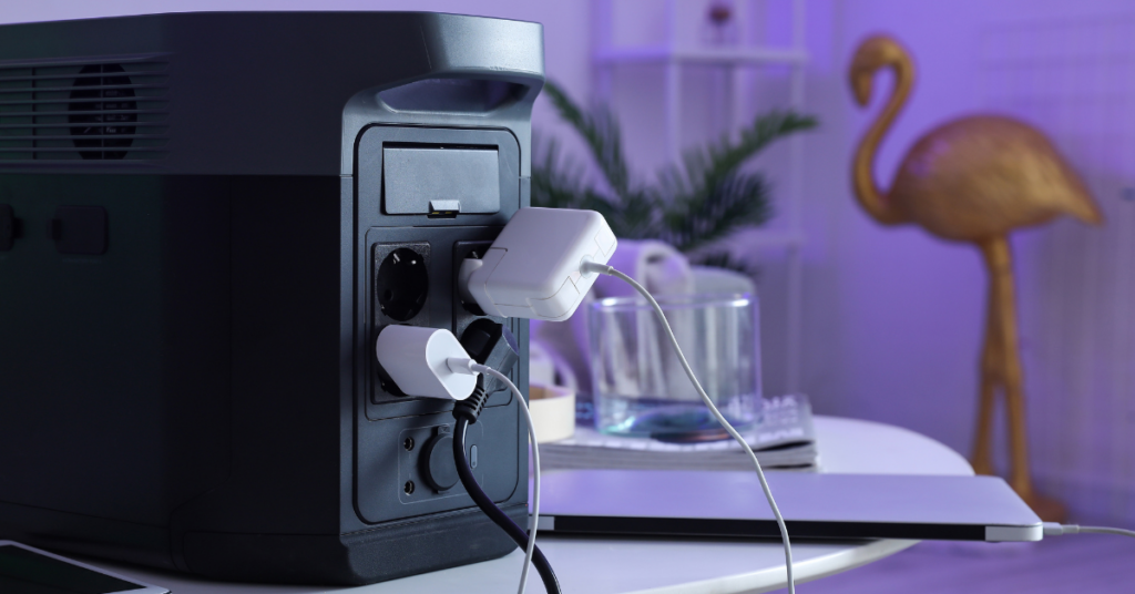 Items plugged into a portable power station 