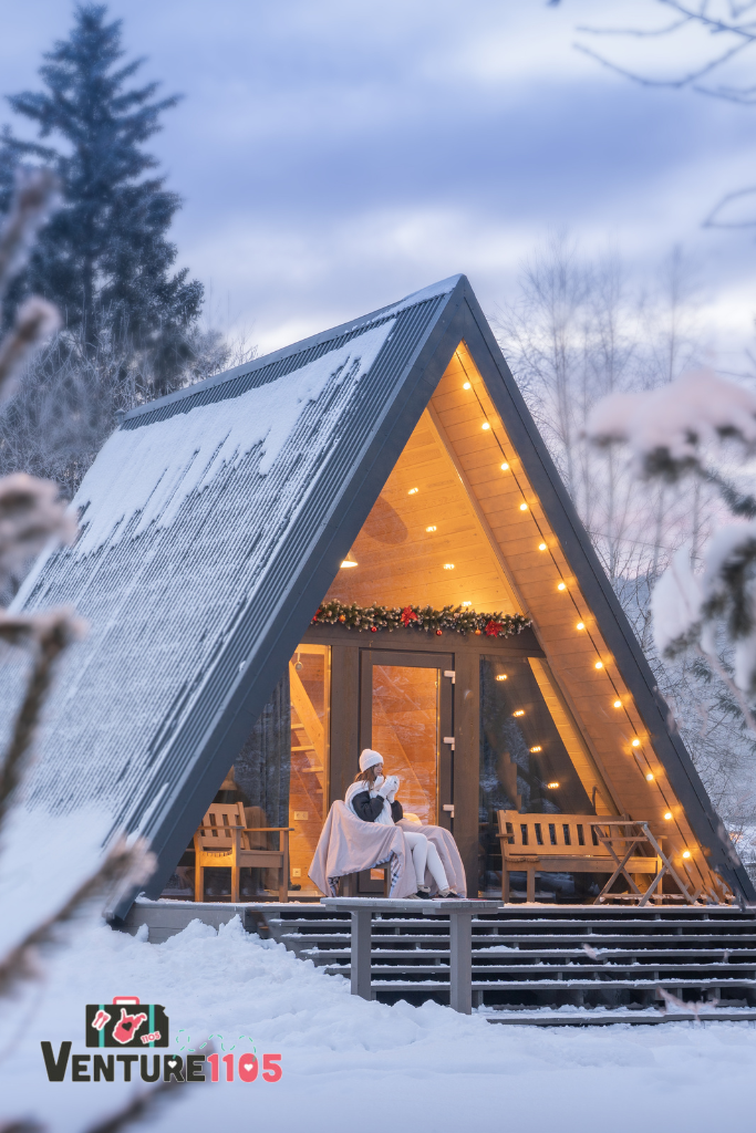 cabin in the winter 